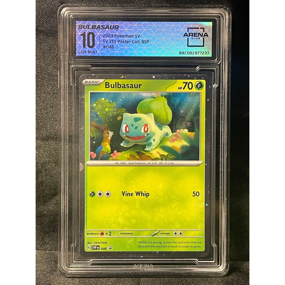 2022 Pokémon Bulbasaur #46 Black Star Promo ArenaClub Graded GEM MINT 10